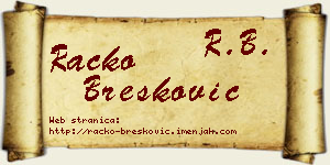 Racko Brešković vizit kartica